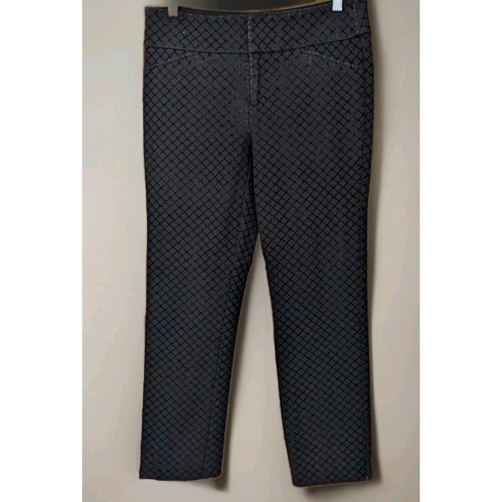 Charter Club Women's Velvet Design Black Skinny Pants  Size 8